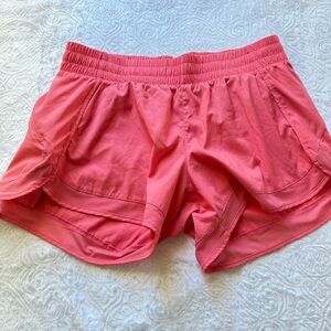 Athleta Pink Mesh Racer Run Shorts Size M